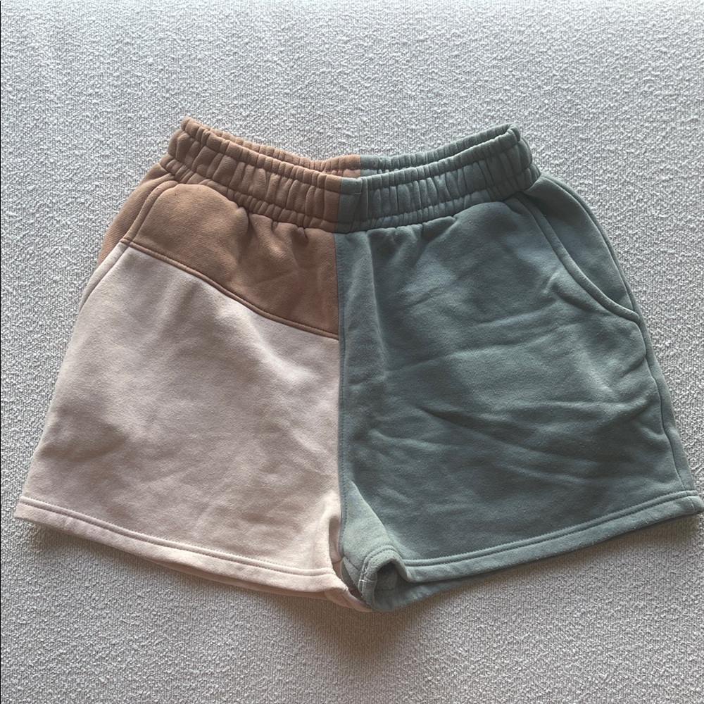 Missguided Tan and Gray Casual Shorts